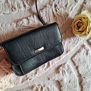 Leather Purse Black Crossbody